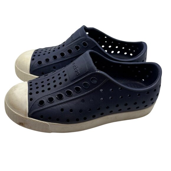 Native Jefferson Navy Blue Perforated Slip-On Shoes Size 9 - Picture 2 of 7